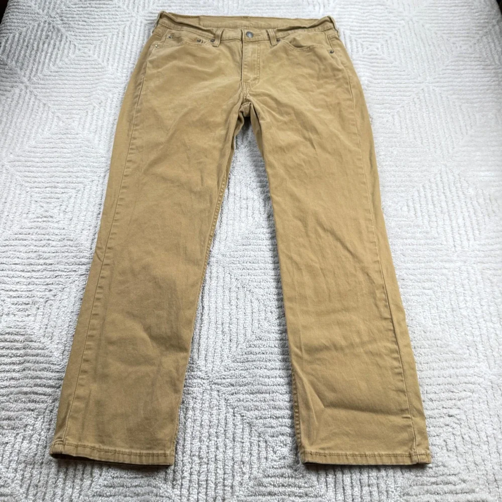 Levis 514 Straight Fit Pants Men 33x30 Tan Khaki Cotton Casual Workwear Trousers